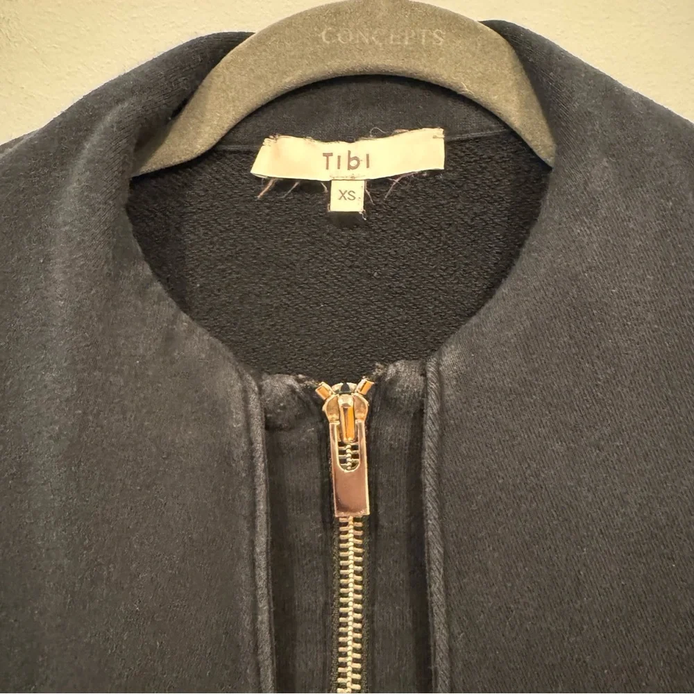 Tibi Terry Flap Sweatshirt Black XS - Picture 4 of 8